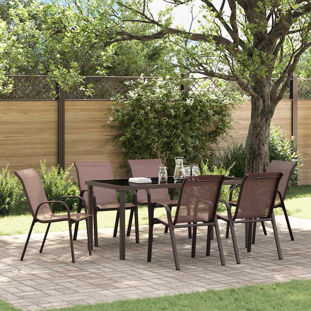 Stapelbare Gartenstühle 2 Stk. Braun Textilene