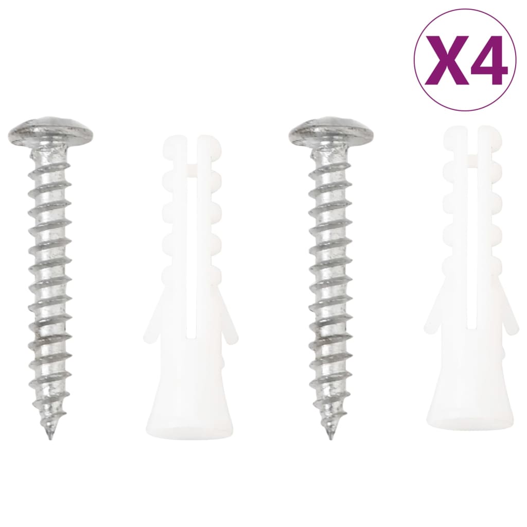 vidaXL Blumenampeln mit Halterungen und Einlagen 4 Stk. Schwarz Stahl