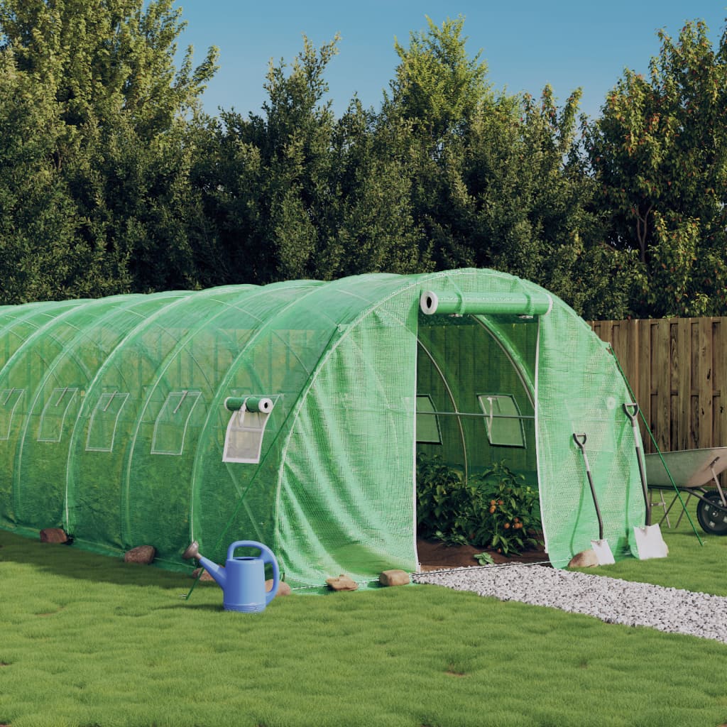 Gewächshaus mit Stahlrahmen Grün 12 m² 4x3x2 m