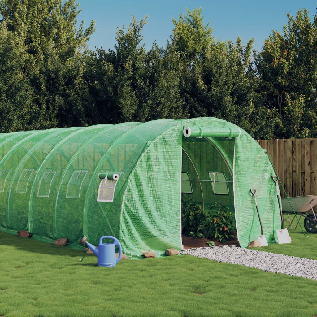 Gewächshaus mit Stahlrahmen Grün 12 m² 4x3x2 m
