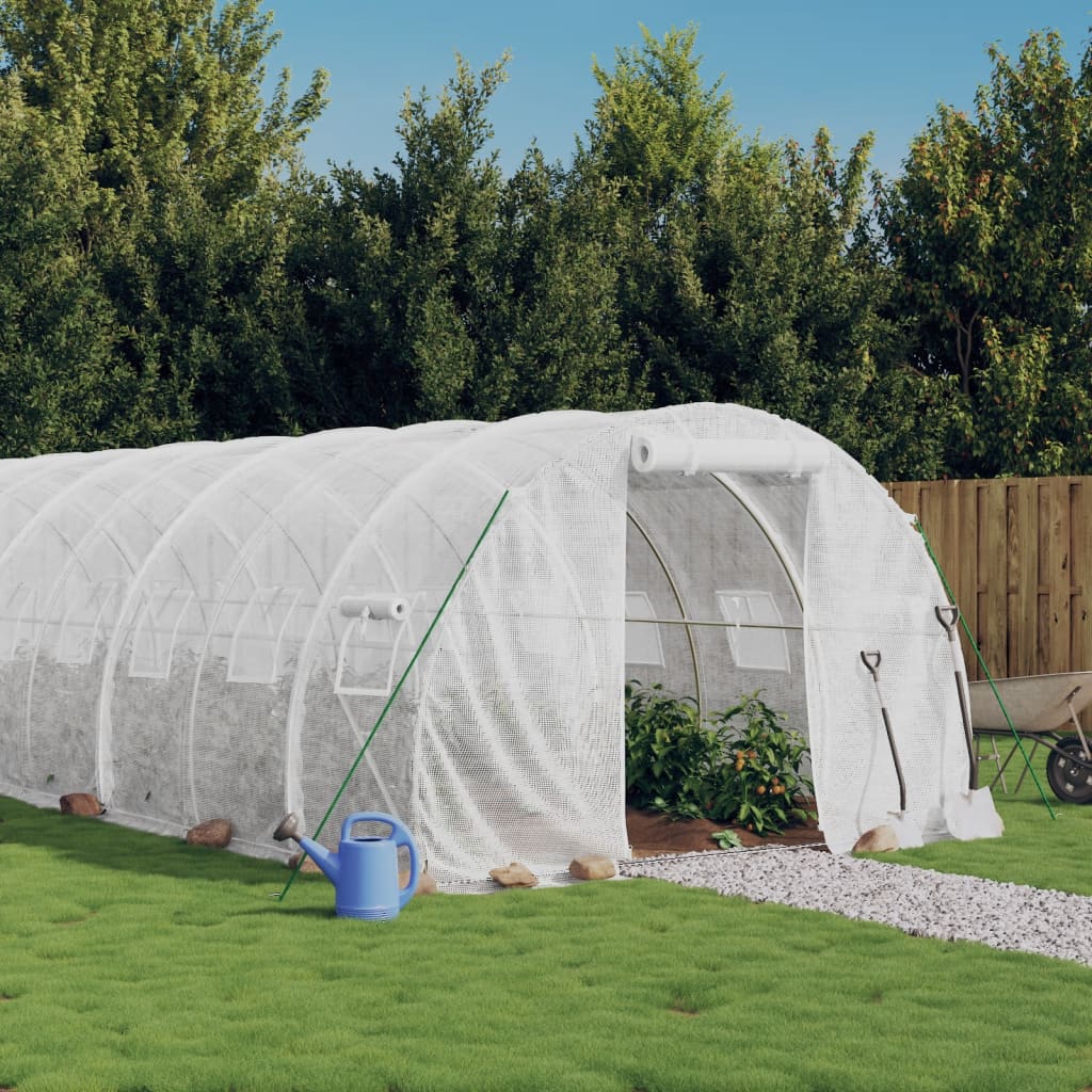 Gewächshaus mit Stahlrahmen Grün 12 m² 4x3x2 m