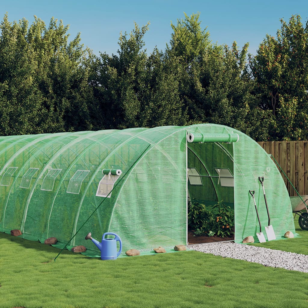 Gewächshaus mit Stahlrahmen Grün 16 m² 4x4x2 m