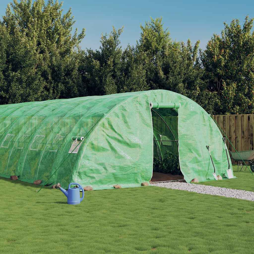 Gewächshaus mit Stahlrahmen Grün 20 m² 5x4x2,3 m