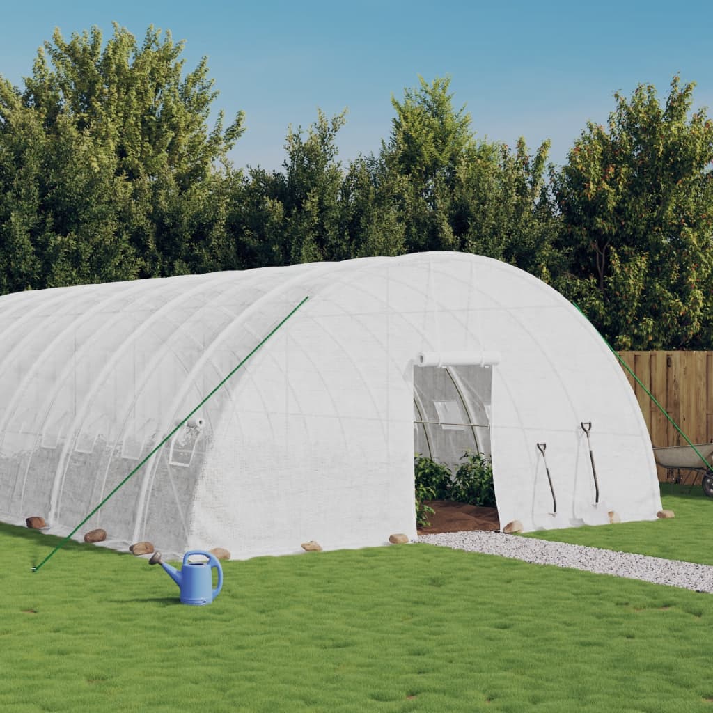 Gewächshaus mit Stahlrahmen Grün 24 m² 6x4x2,85 m