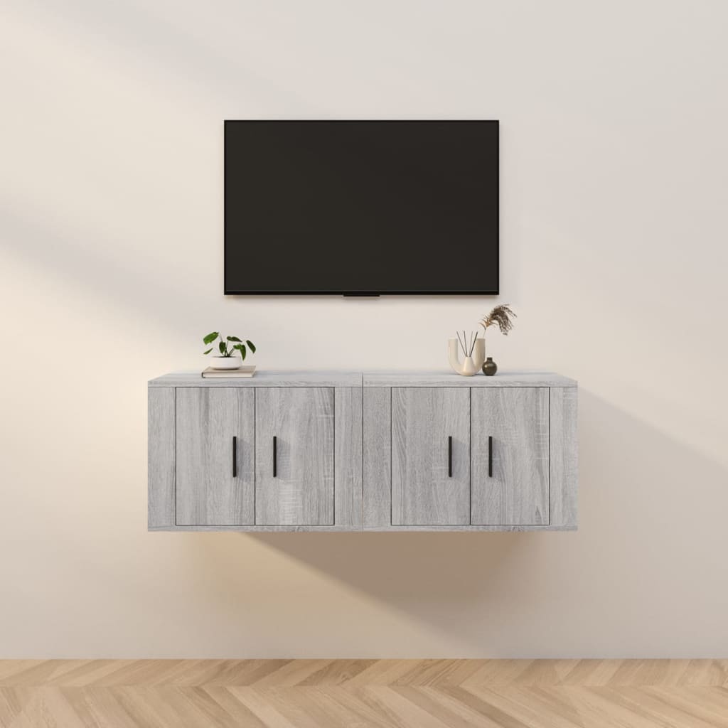 TV-Wandschränke 2 Stk. Weiß 57x34,5x40 cm
