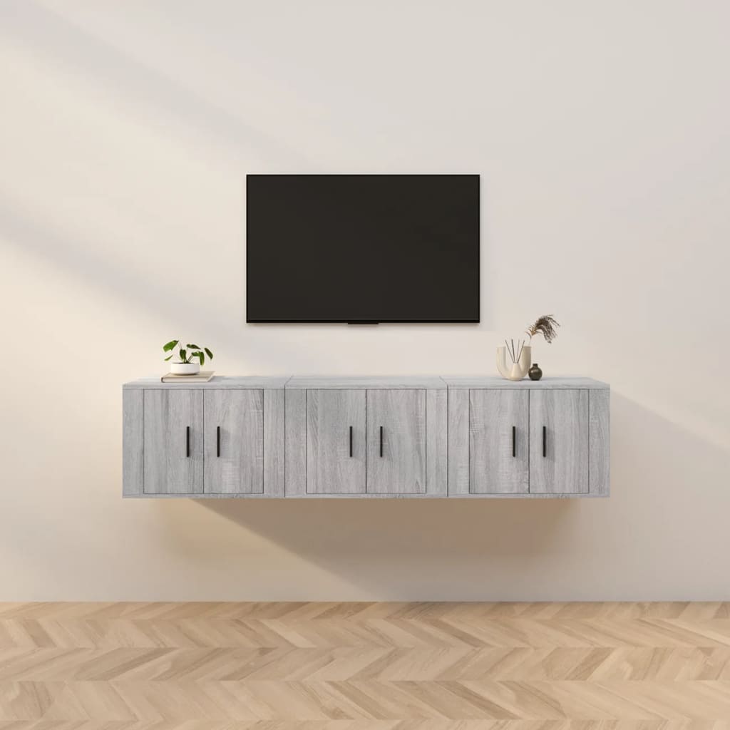 TV-Wandschränke 2 Stk. Weiß 57x34,5x40 cm