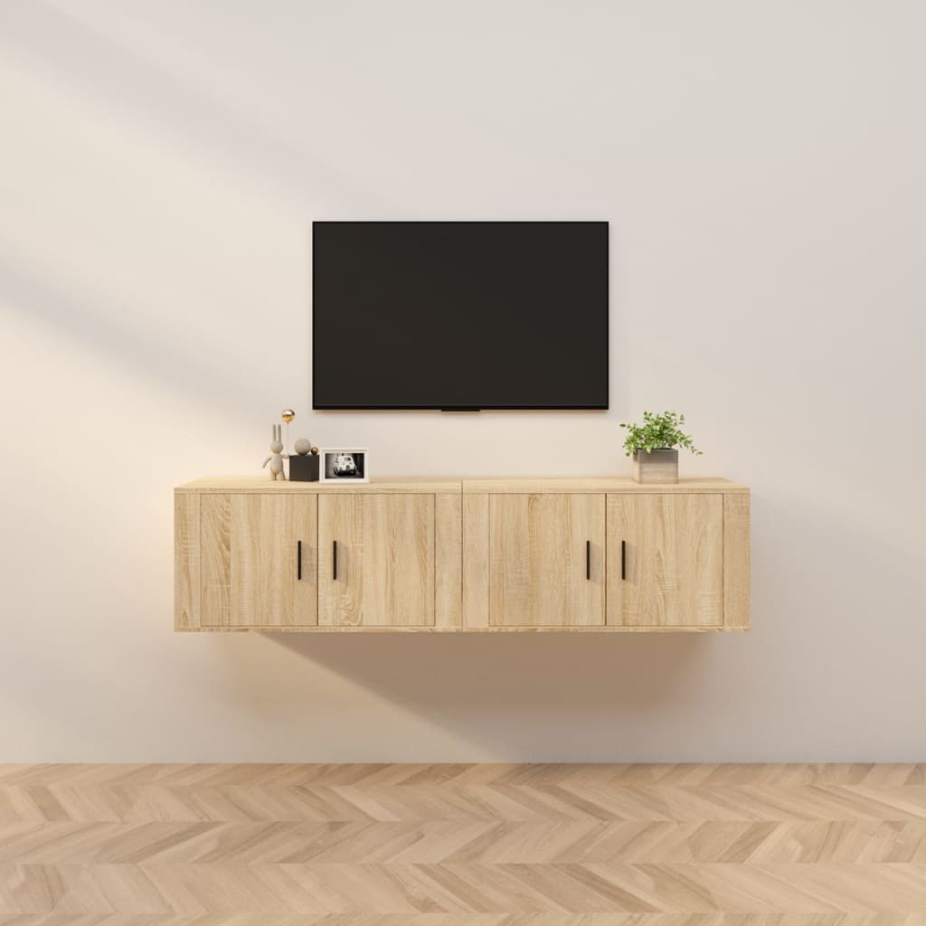 TV-Wandschränke 2 Stk. Weiß 57x34,5x40 cm