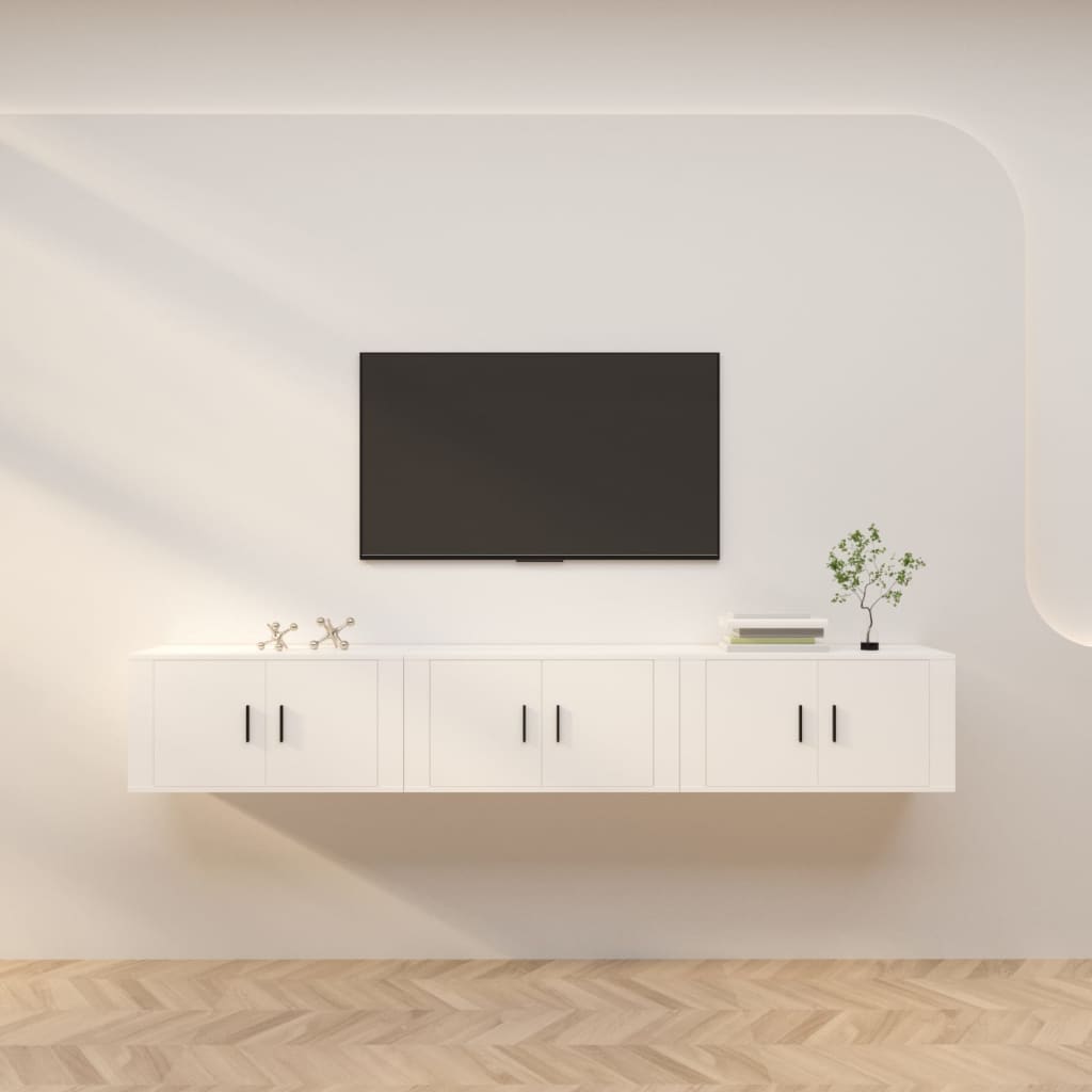 TV-Wandschränke 2 Stk. Weiß 57x34,5x40 cm