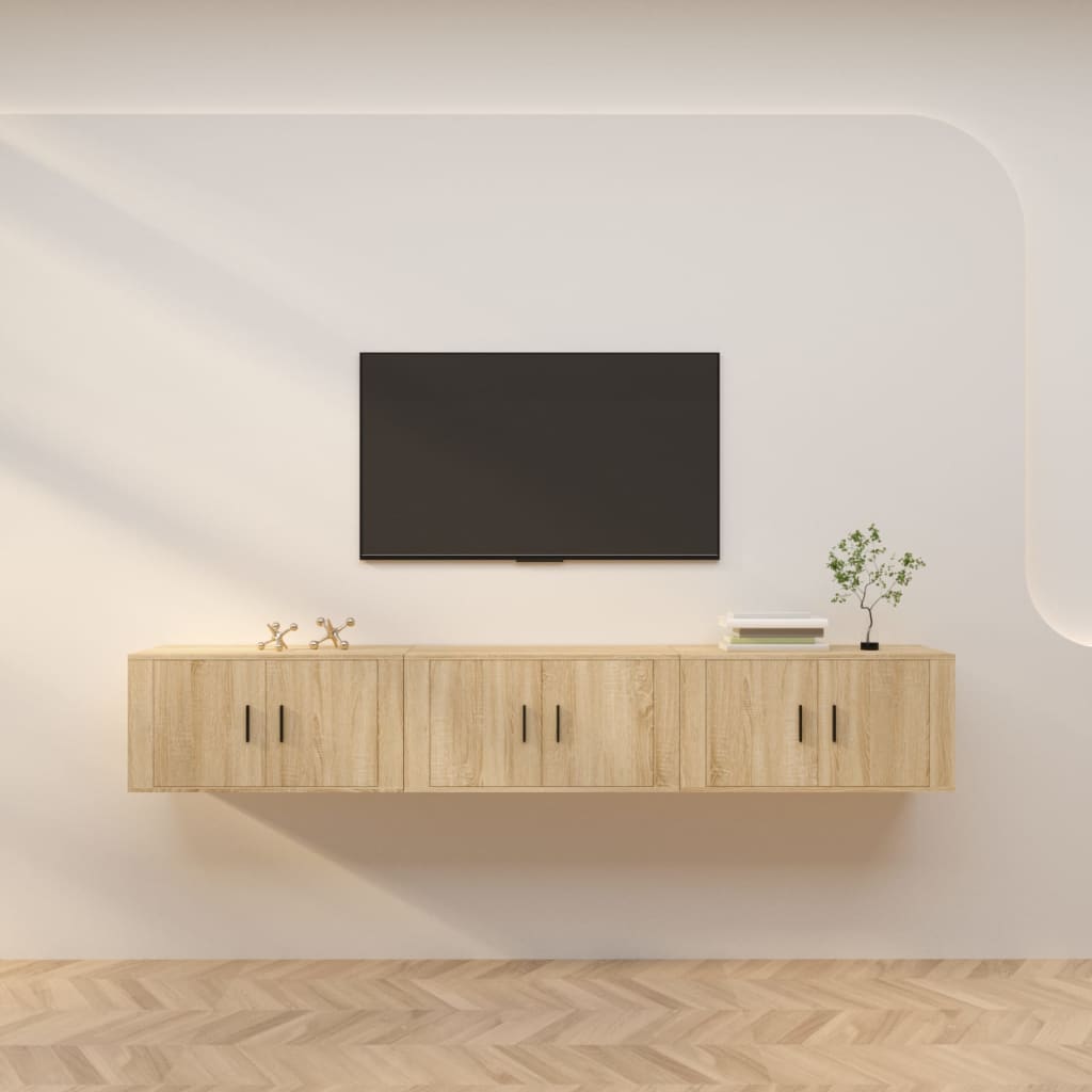TV-Wandschränke 2 Stk. Weiß 57x34,5x40 cm