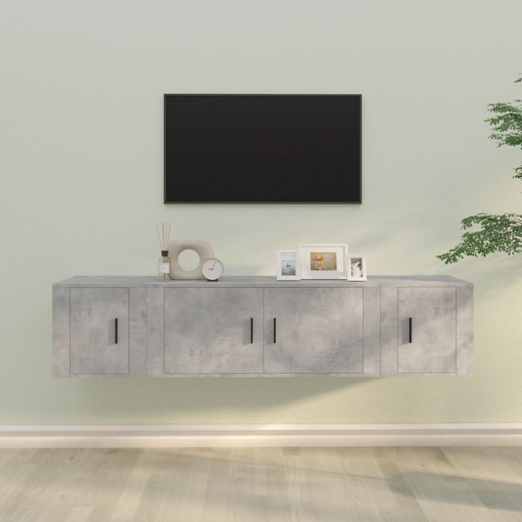 3-tlg. TV-Schrank-Set Weiß Holzwerkstoff