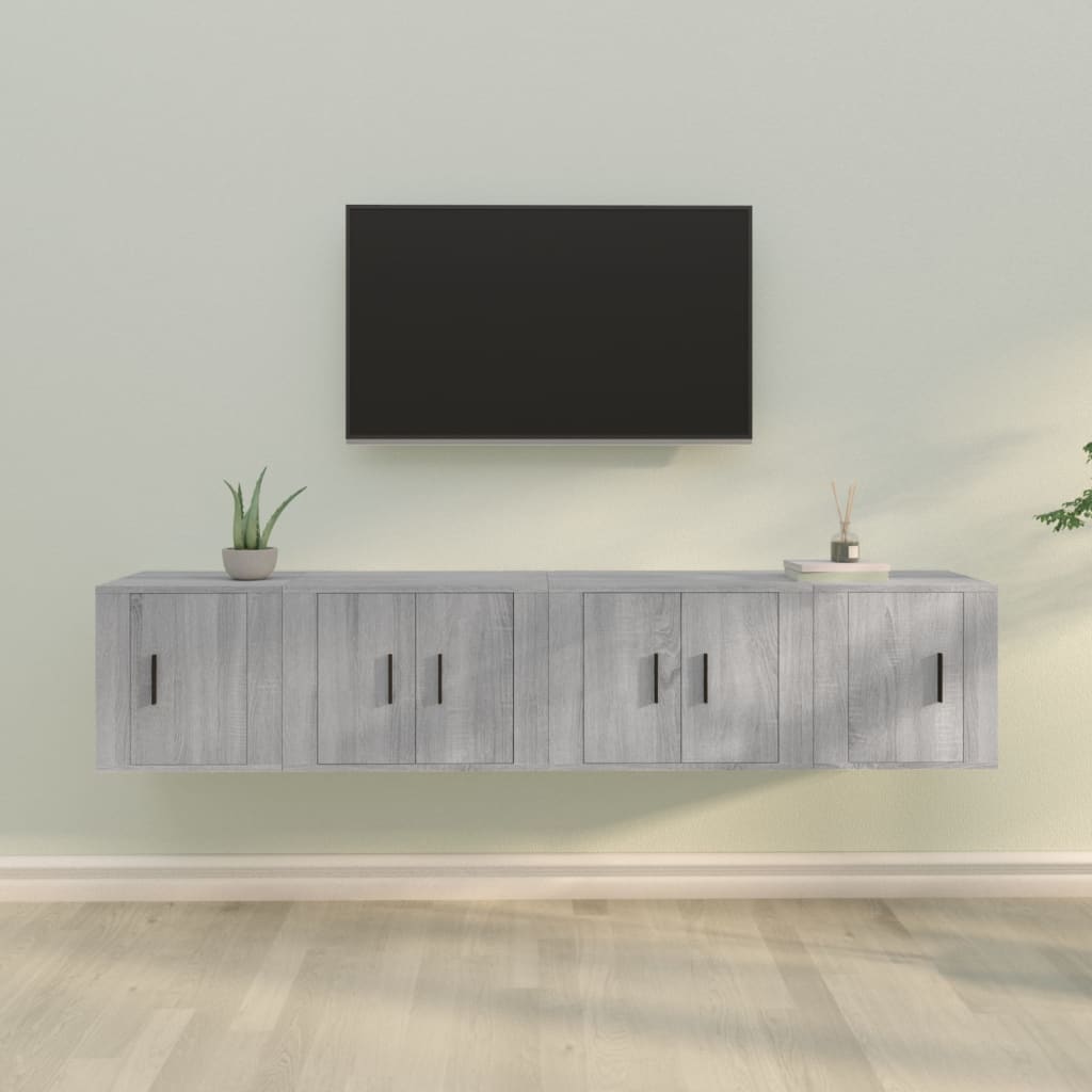 4-tlg. TV-Schrank-Set Weiß Holzwerkstoff