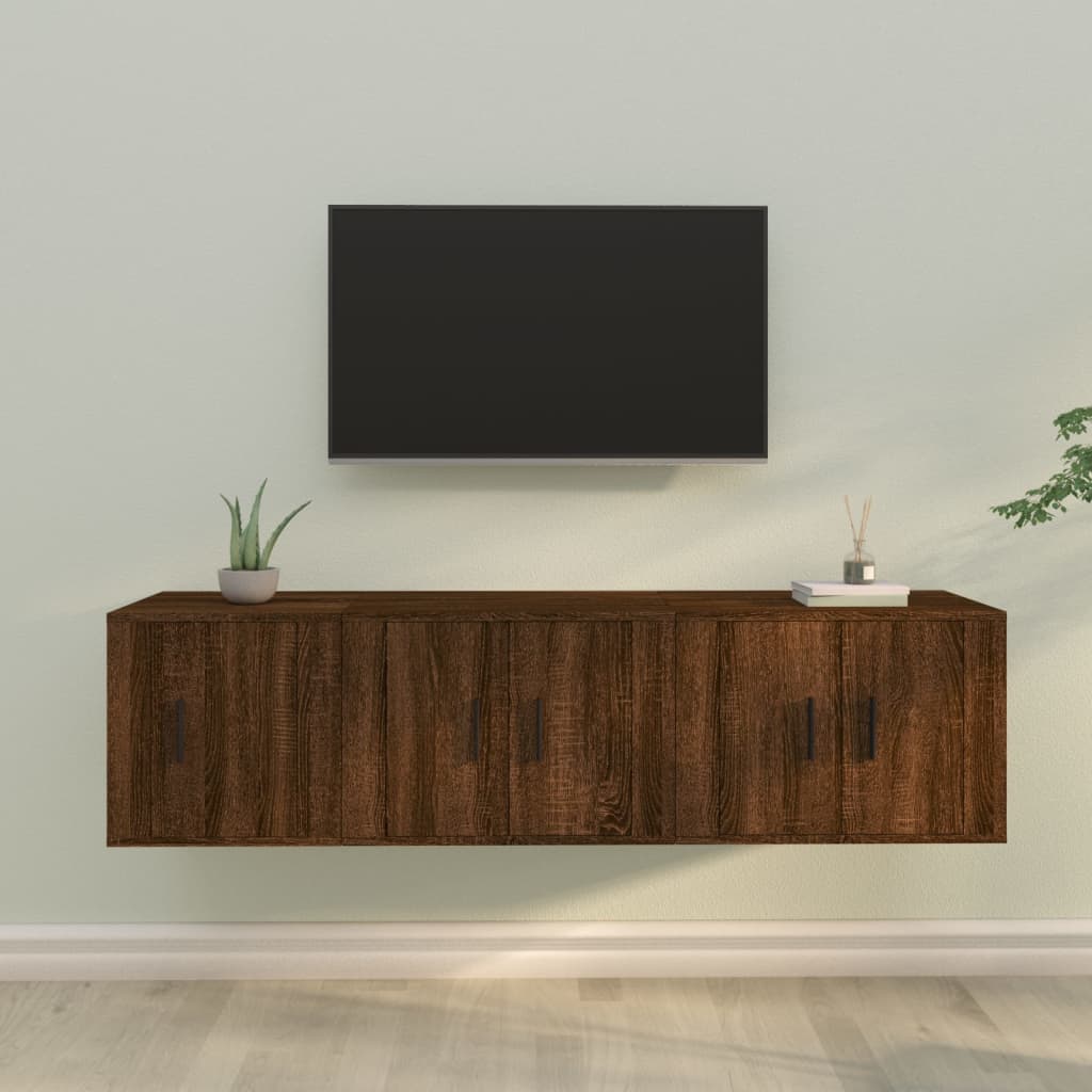 3-tlg. TV-Schrank-Set Weiß Holzwerkstoff