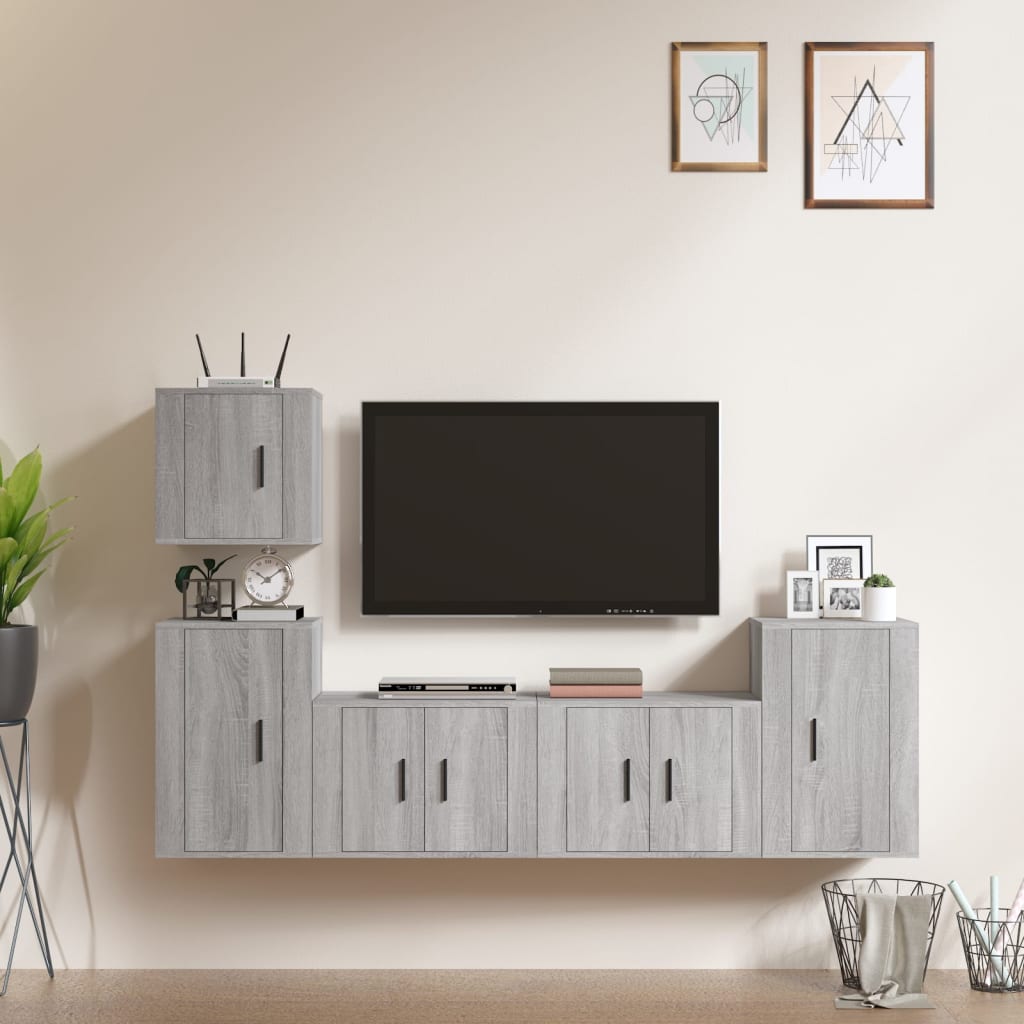 5-tlg. TV-Schrank-Set Weiß Holzwerkstoff