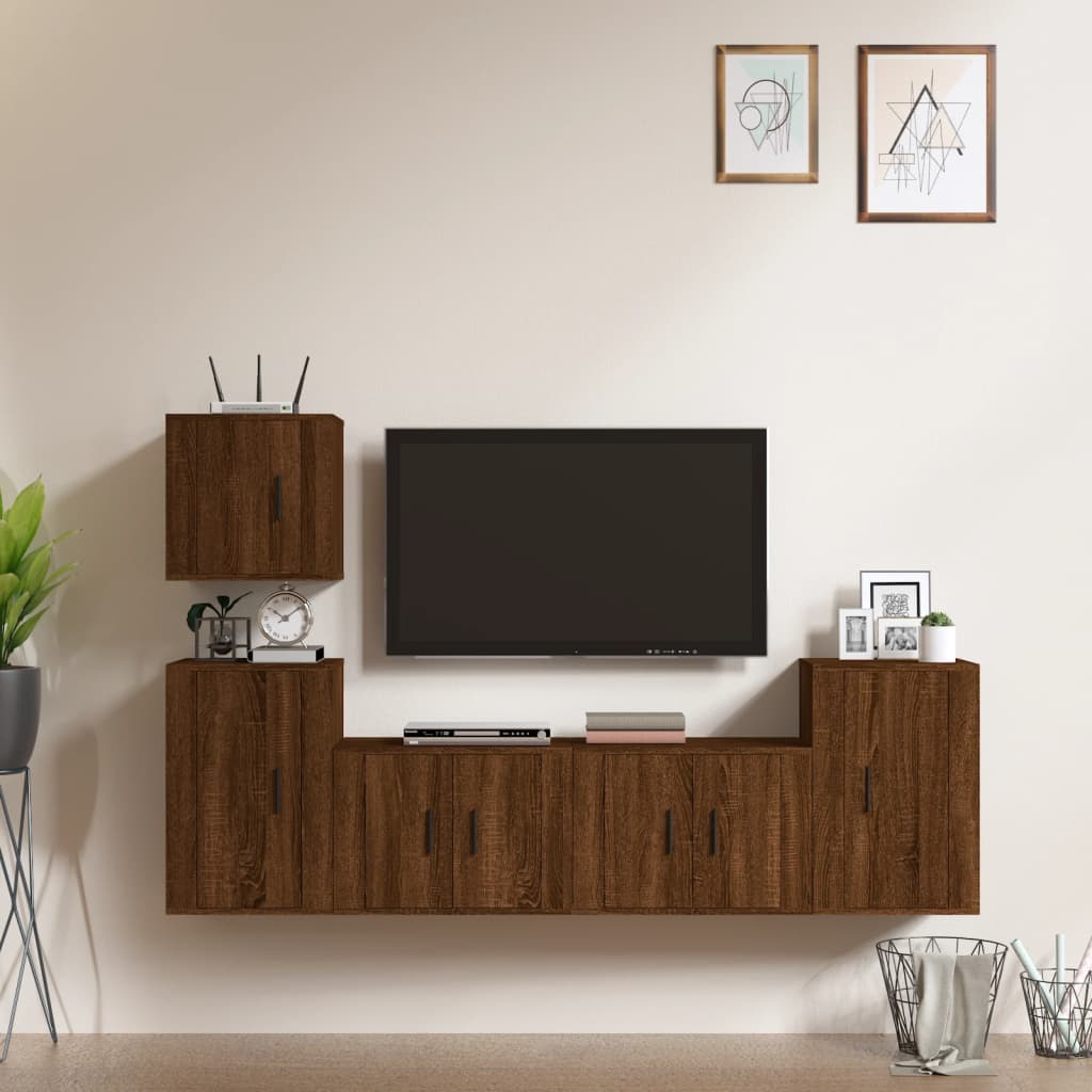 5-tlg. TV-Schrank-Set Weiß Holzwerkstoff