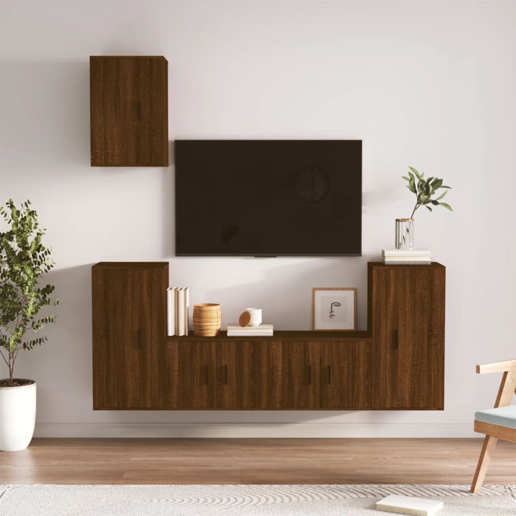 5-tlg. TV-Schrank-Set Weiß Holzwerkstoff