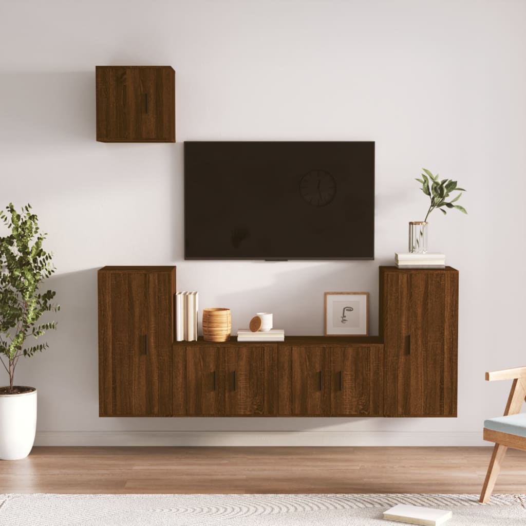 5-tlg. TV-Schrank-Set Weiß Holzwerkstoff