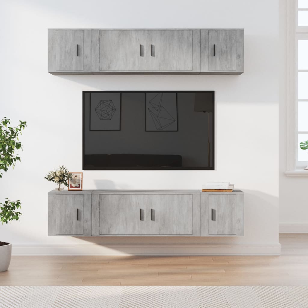 6-tlg. TV-Schrank-Set Weiß Holzwerkstoff