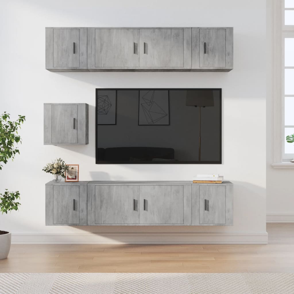 7-tlg. TV-Schrank-Set Weiß Holzwerkstoff