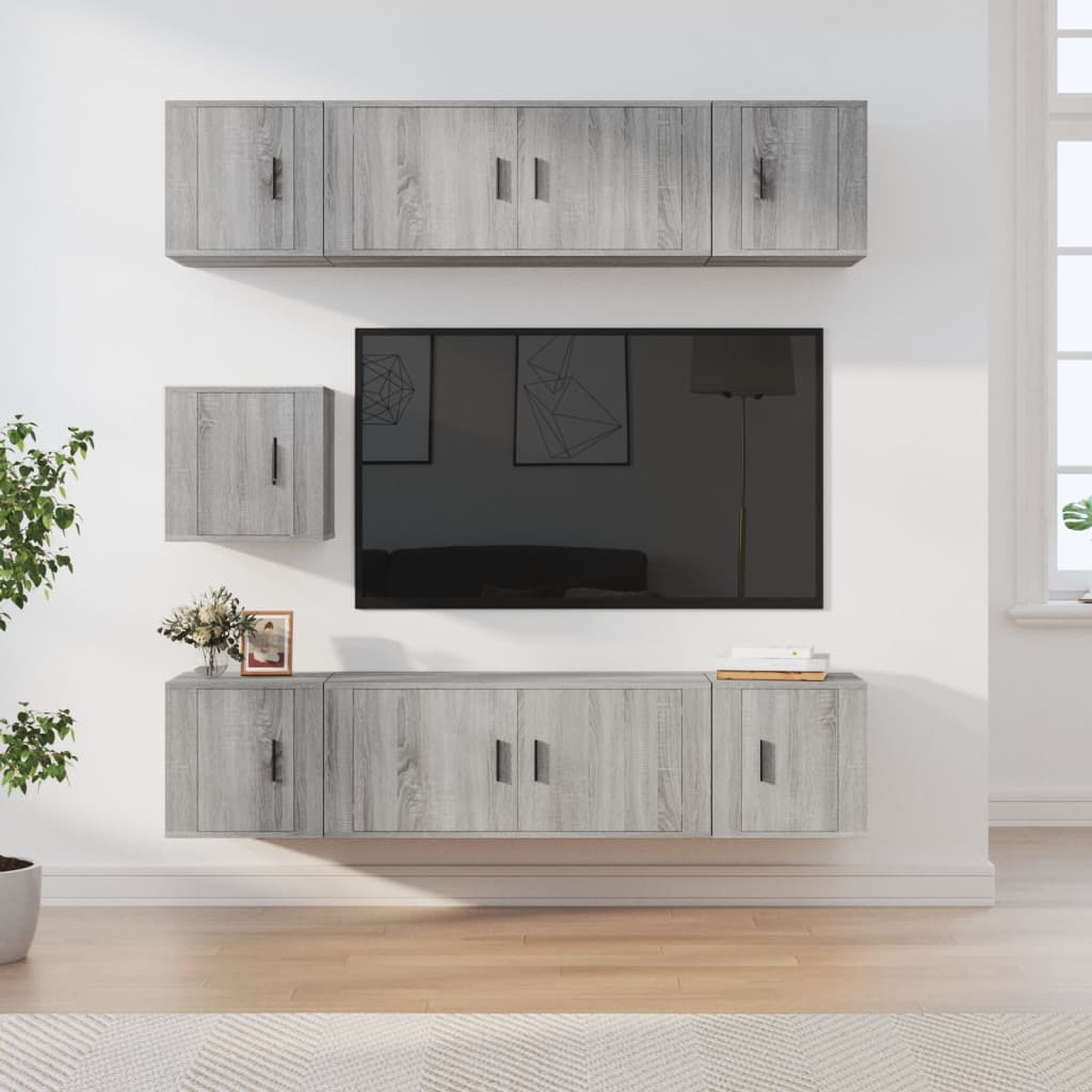 7-tlg. TV-Schrank-Set Weiß Holzwerkstoff