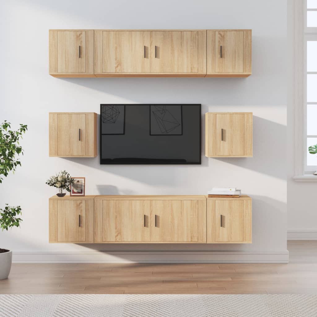 8-tlg. TV-Schrank-Set Weiß Holzwerkstoff