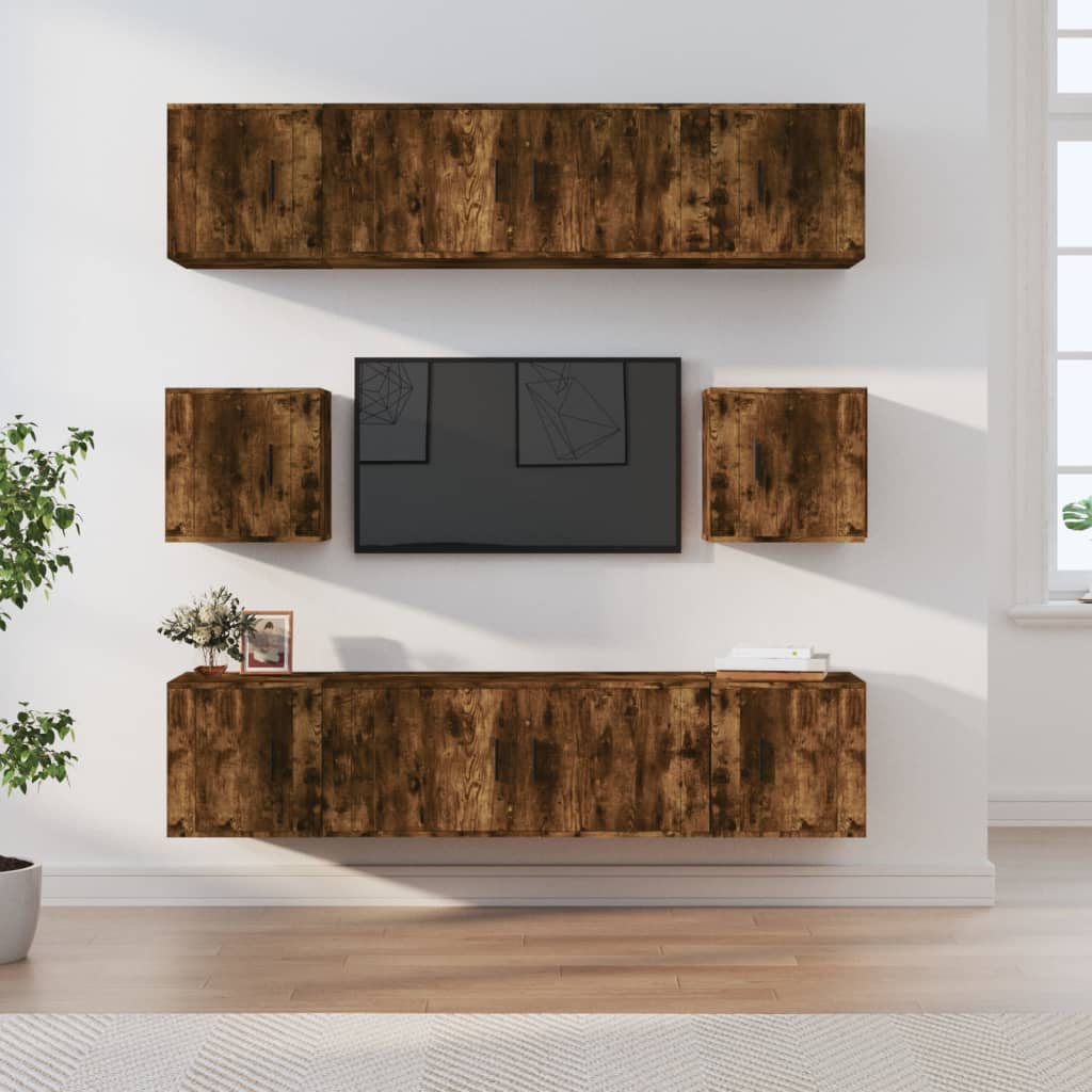 8-tlg. TV-Schrank-Set Weiß Holzwerkstoff