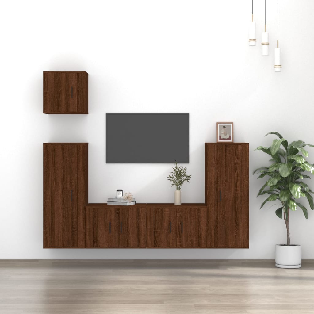 5-tlg. TV-Schrank-Set Weiß Holzwerkstoff