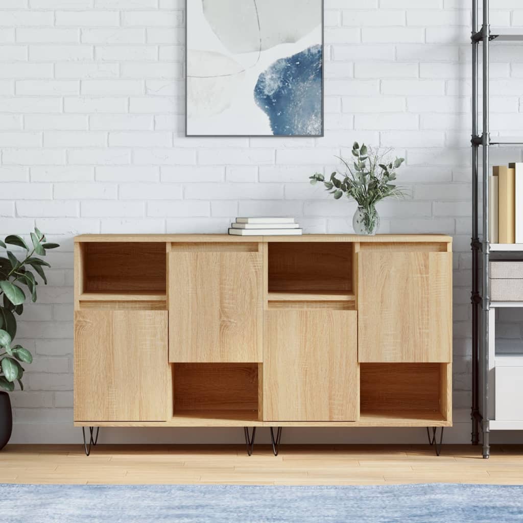 Sideboards 2 Stk. Weiß Holzwerkstoff