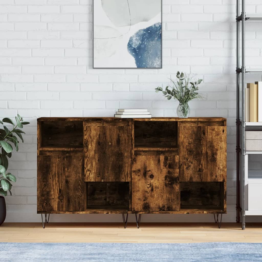 Sideboards 2 Stk. Weiß Holzwerkstoff