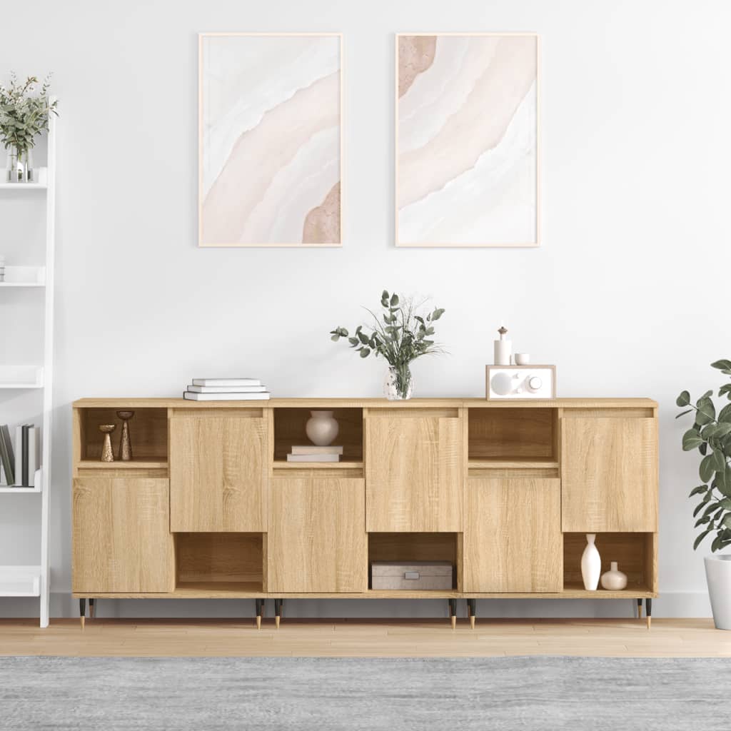 vidaXL Sideboards 2 Stk. Sonoma-Eiche Holzwerkstoff
