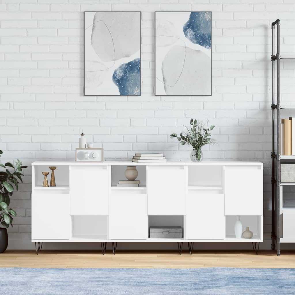 Sideboards 2 Stk. Weiß Holzwerkstoff