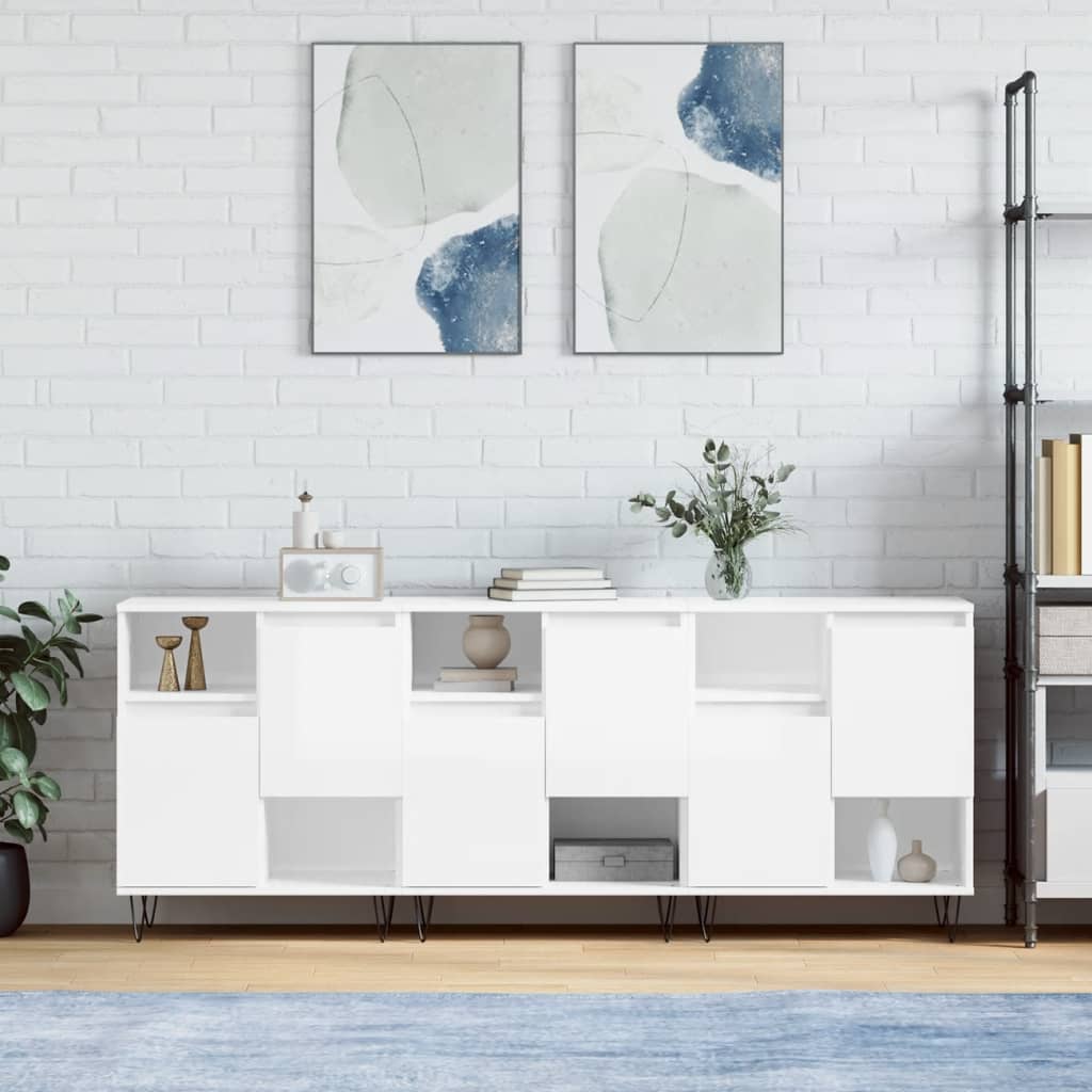 vidaXL Sideboards 2 Stk. Weiß Holzwerkstoff