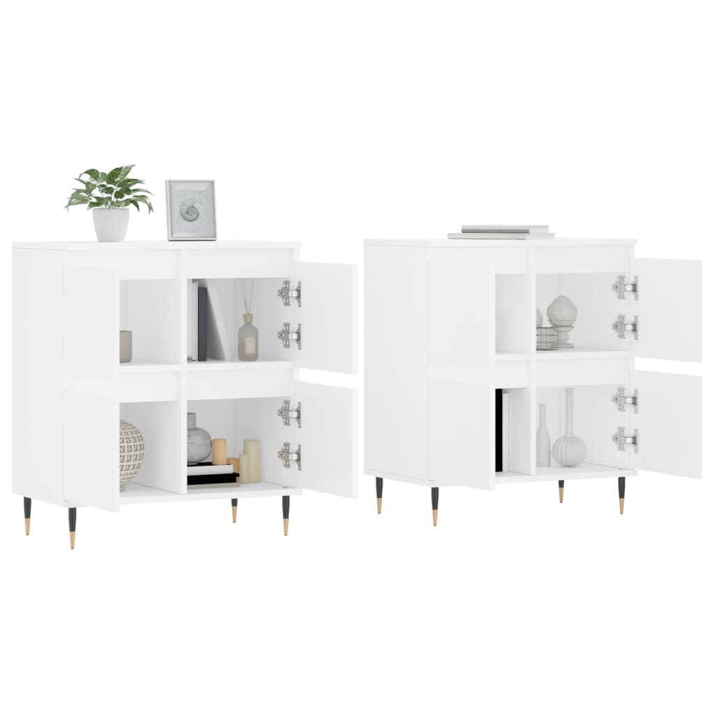 vidaXL Sideboards 2 Stk. Weiß Holzwerkstoff