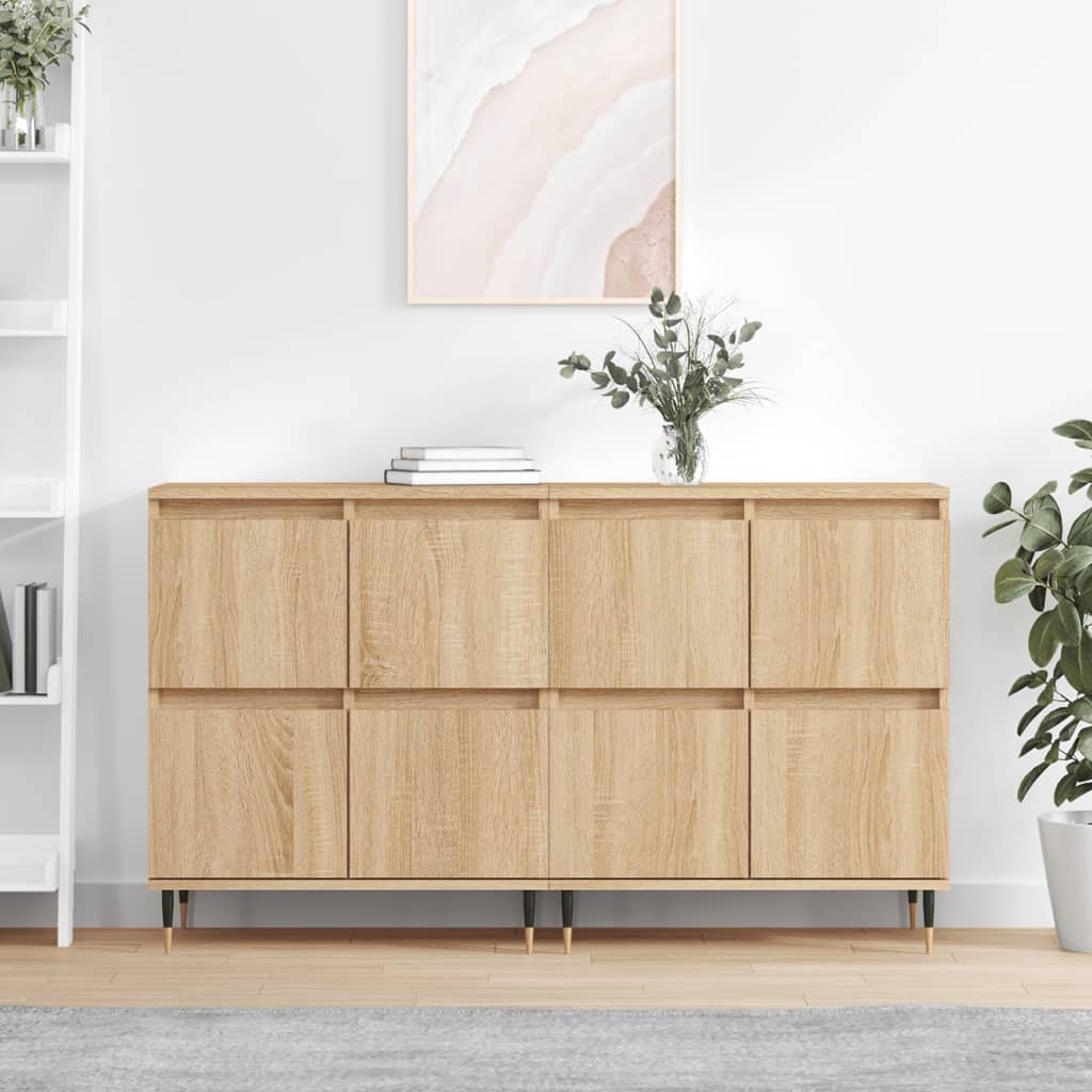 vidaXL Sideboards 2 Stk. Weiß Holzwerkstoff