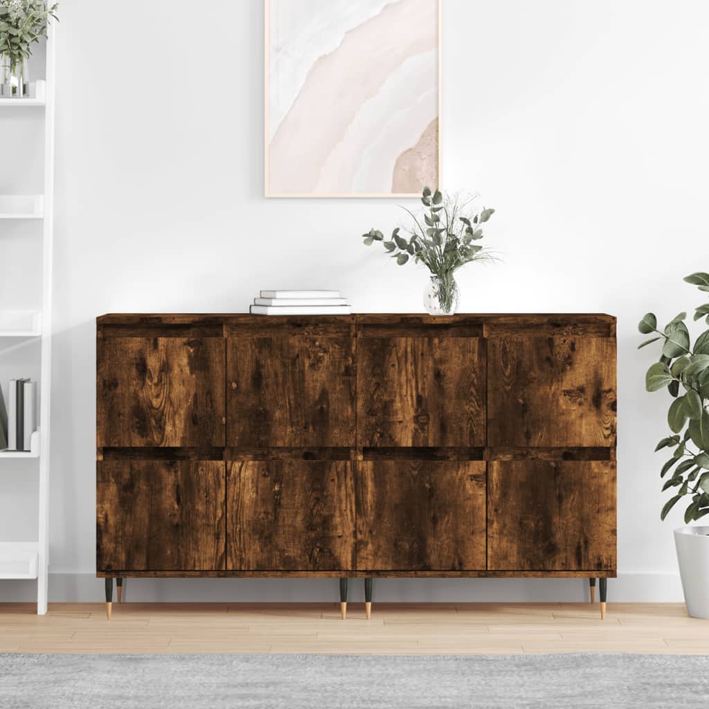 Sideboards 2 Stk. Weiß Holzwerkstoff