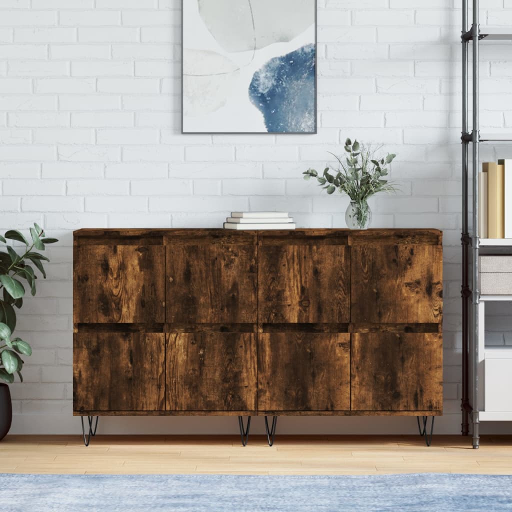 vidaXL Sideboards 2 Stk. Sonoma-Eiche Holzwerkstoff