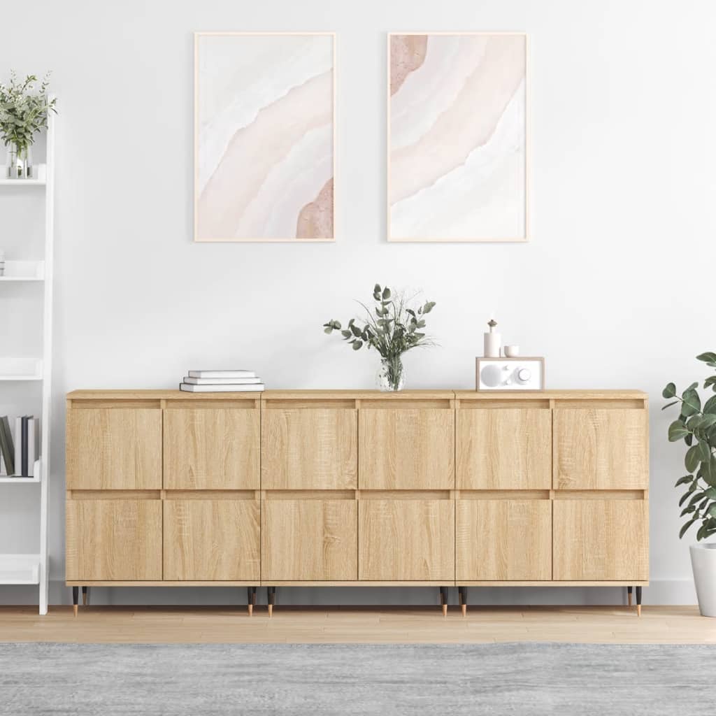 Sideboards 2 Stk. Weiß Holzwerkstoff