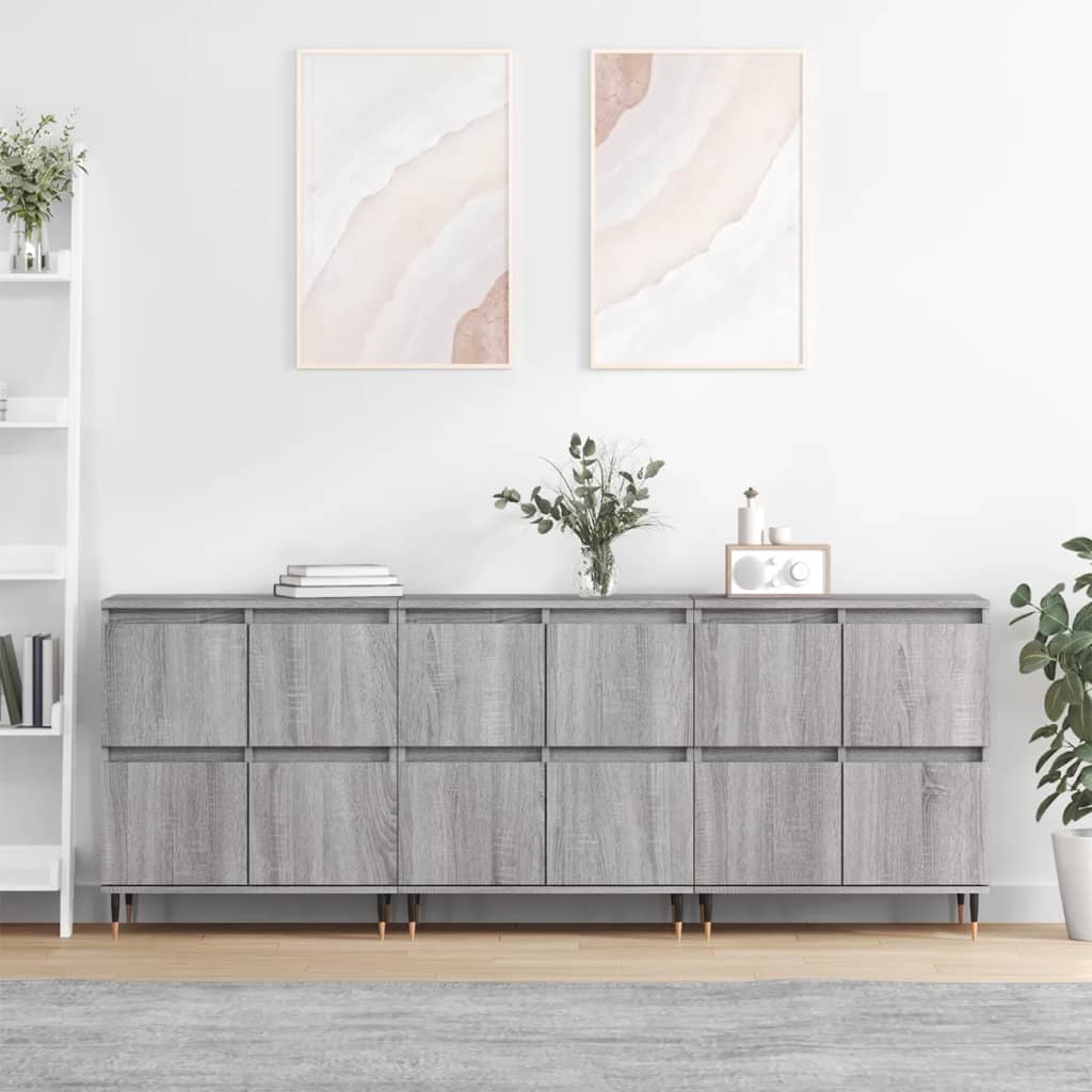Sideboards 2 Stk. Weiß Holzwerkstoff