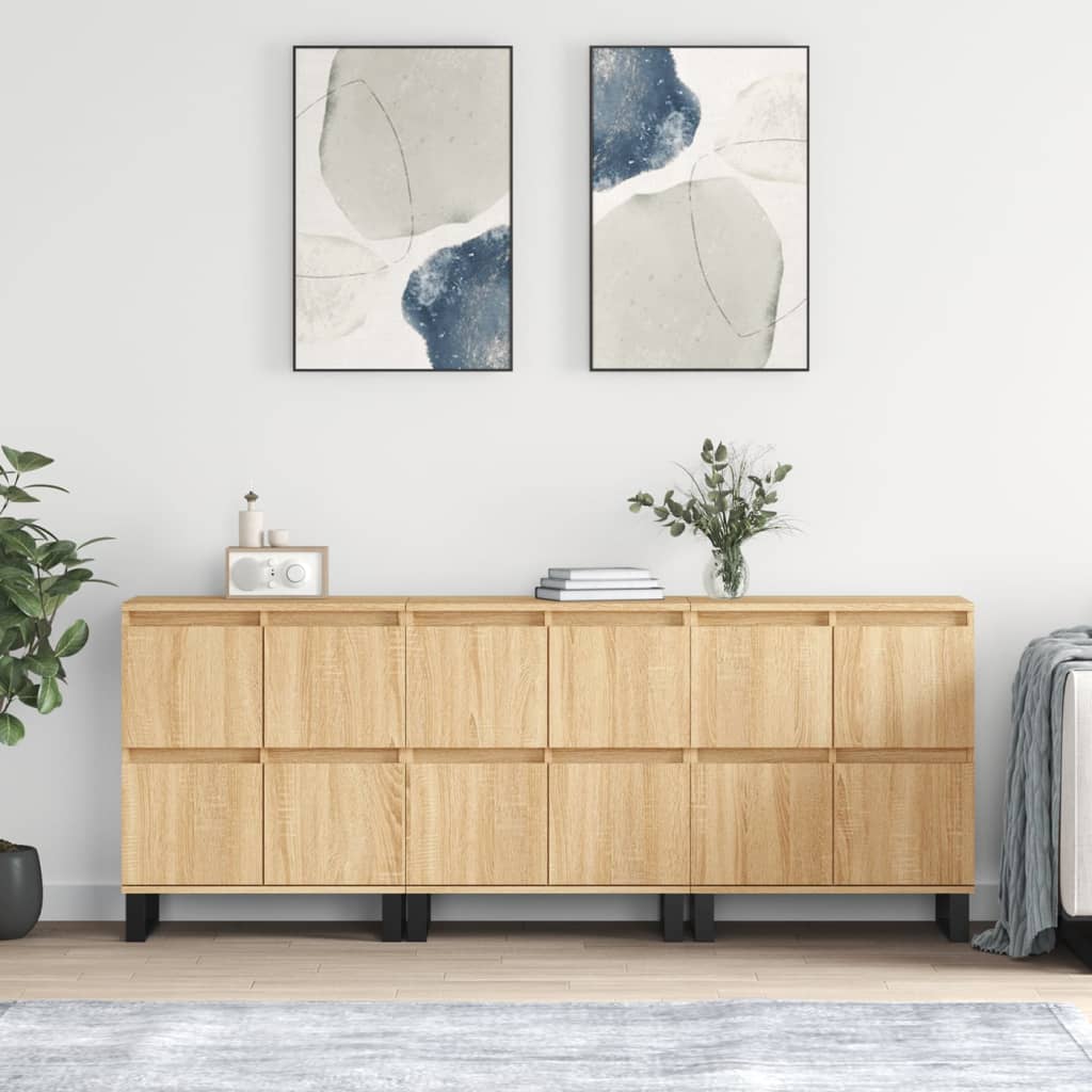 Sideboards 2 Stk. Weiß Holzwerkstoff