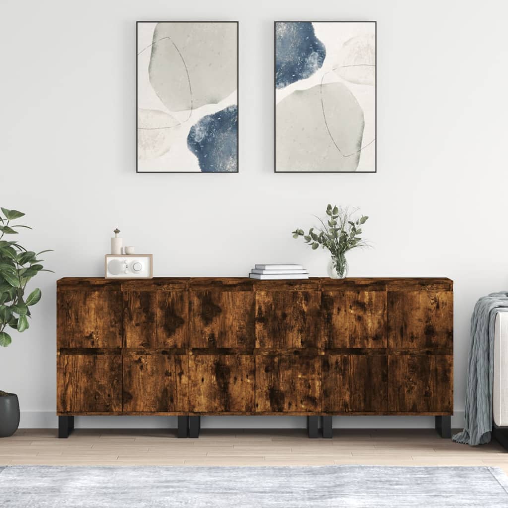 Sideboards 2 Stk. Weiß Holzwerkstoff