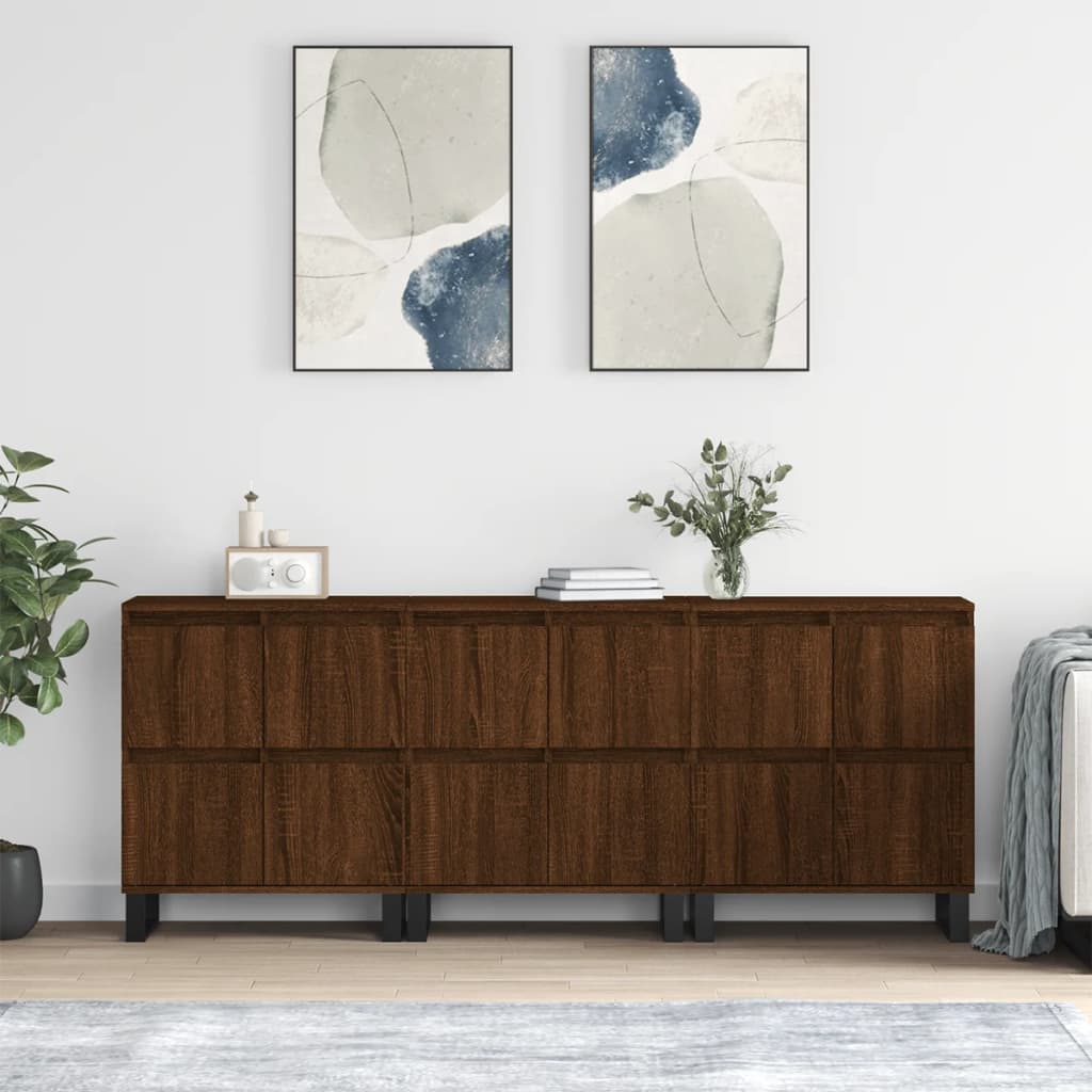 vidaXL Sideboards 2 Stk. Weiß Holzwerkstoff