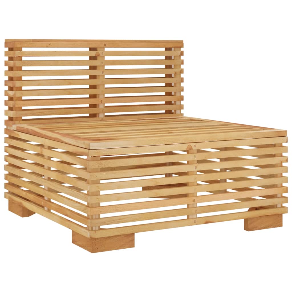 vidaXL Garten-Mittelsofa mit Creme Kissen Massivholz Teak