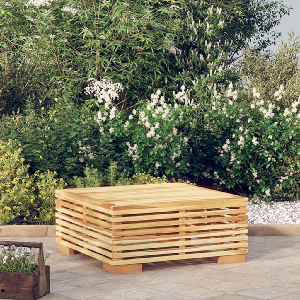 Garten-Mittelsofa mit Creme Kissen Massivholz Teak