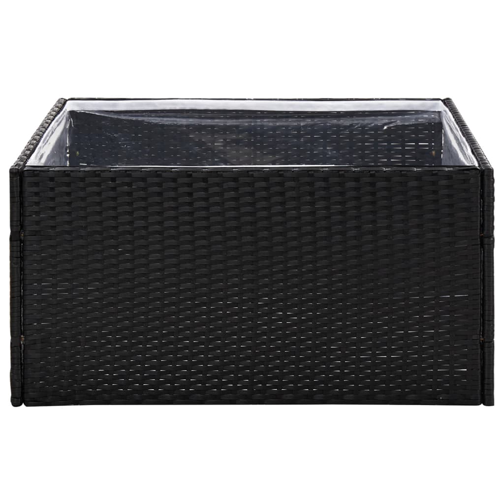 vidaXL Pflanzkübel Schwarz 80x80x40 cm Poly Rattan