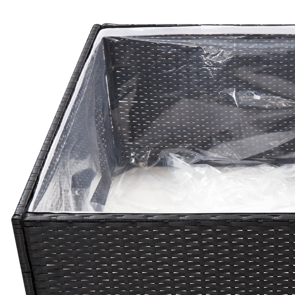 vidaXL Pflanzkübel Schwarz 80x80x40 cm Poly Rattan