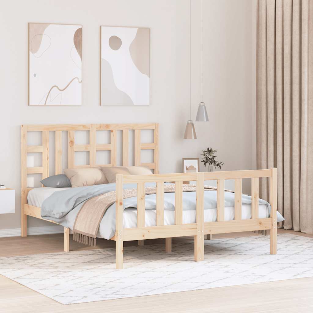 vidaXL Massivholzbett ohne Matratze Kiefernholz