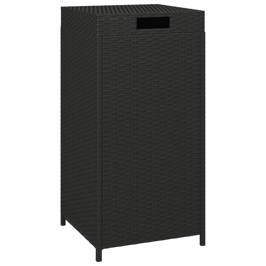 vidaXL Müllbehälter Schwarz 40x40x80 cm Poly Rattan
