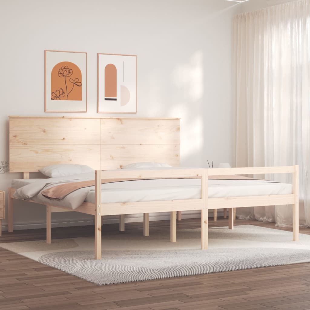 Seniorenbett mit Kopfteil Massivholz
