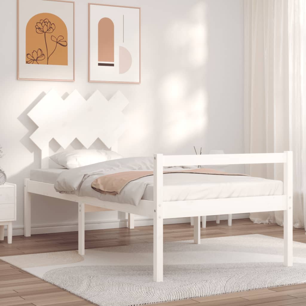 Seniorenbett mit Kopfteil Massivholz