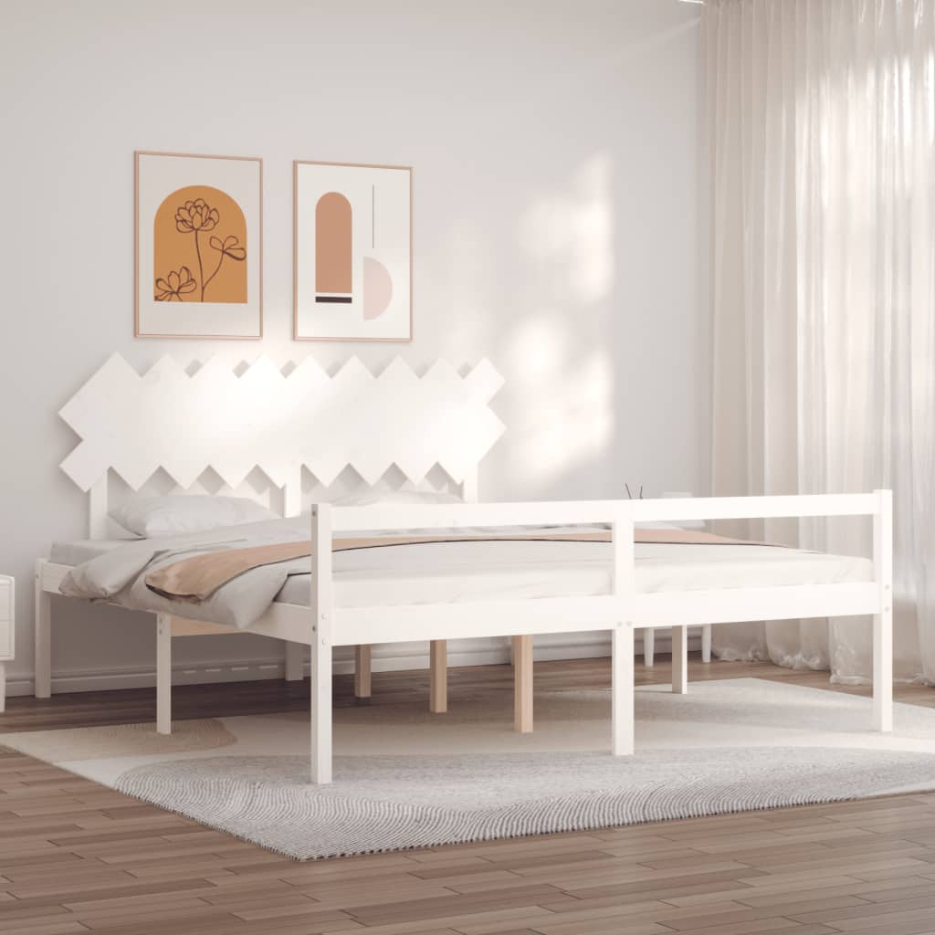 Seniorenbett mit Kopfteil Massivholz
