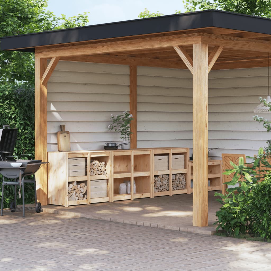 vidaXL Outdoor-Küchenschränke 3 Stk. Massivholz Kiefer